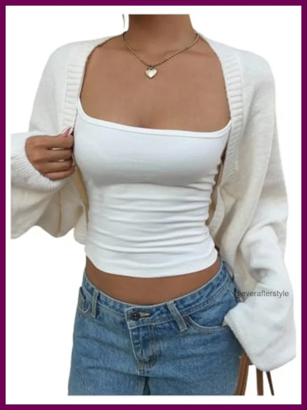 Open Front Cropped Cardigan Long Sleeve Knit Sweater Lightweight